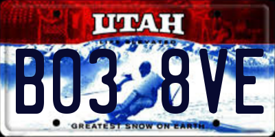 UT license plate B038VE