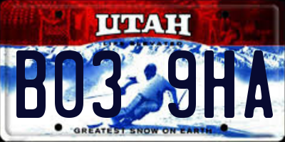 UT license plate B039HA