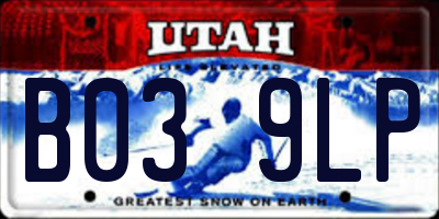 UT license plate B039LP