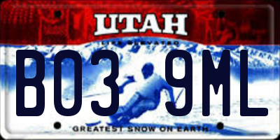 UT license plate B039ML