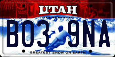 UT license plate B039NA