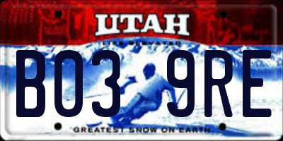 UT license plate B039RE