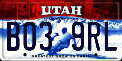 UT license plate B039RL
