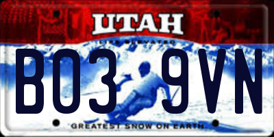 UT license plate B039VN