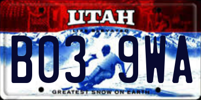 UT license plate B039WA