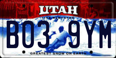 UT license plate B039YM
