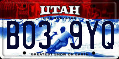UT license plate B039YQ