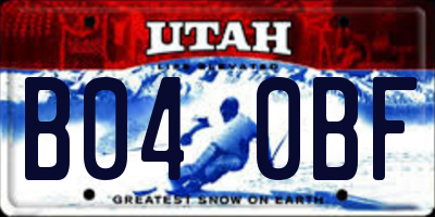 UT license plate B040BF