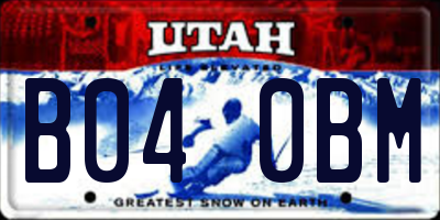 UT license plate B040BM