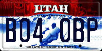 UT license plate B040BP
