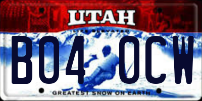 UT license plate B040CW
