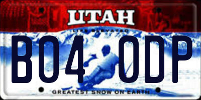 UT license plate B040DP