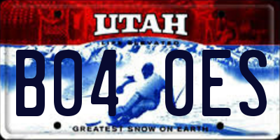UT license plate B040ES