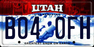 UT license plate B040FH