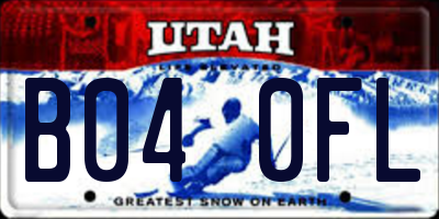UT license plate B040FL
