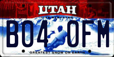 UT license plate B040FM