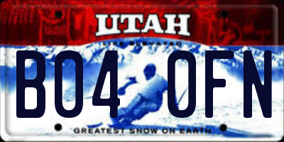 UT license plate B040FN