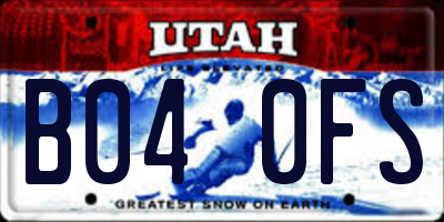 UT license plate B040FS