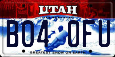 UT license plate B040FU