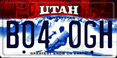 UT license plate B040GH