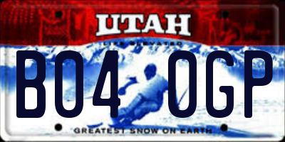 UT license plate B040GP