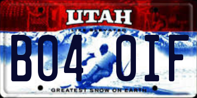 UT license plate B040IF