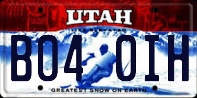 UT license plate B040IH