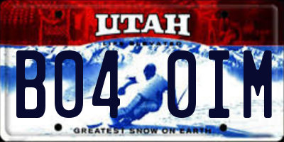 UT license plate B040IM