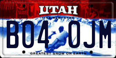 UT license plate B040JM