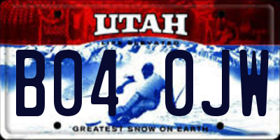 UT license plate B040JW