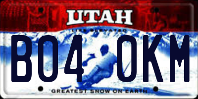 UT license plate B040KM