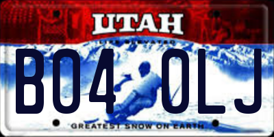 UT license plate B040LJ