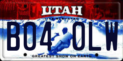 UT license plate B040LW