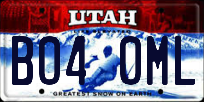 UT license plate B040ML