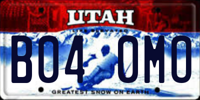 UT license plate B040MO