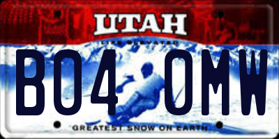 UT license plate B040MW