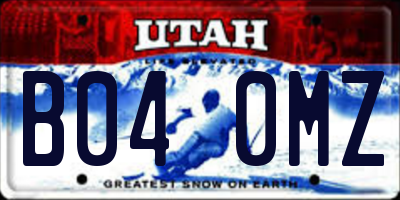 UT license plate B040MZ
