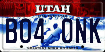 UT license plate B040NK