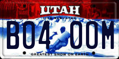 UT license plate B040OM