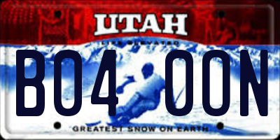 UT license plate B040ON