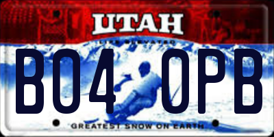UT license plate B040PB