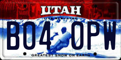 UT license plate B040PW