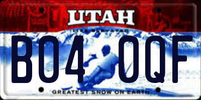 UT license plate B040QF