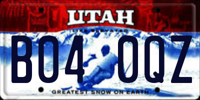 UT license plate B040QZ