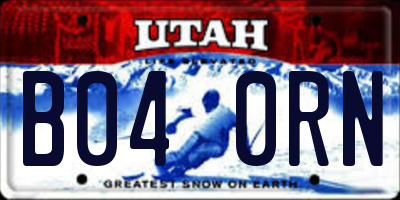 UT license plate B040RN