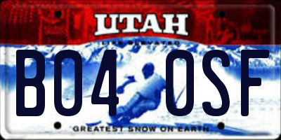 UT license plate B040SF