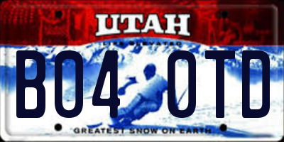 UT license plate B040TD