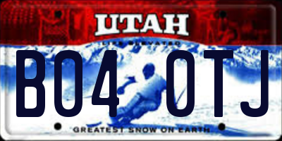 UT license plate B040TJ