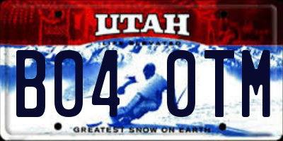 UT license plate B040TM