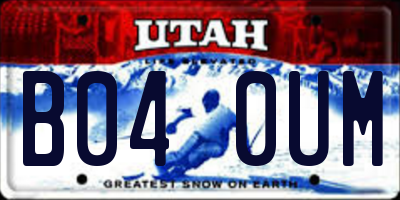 UT license plate B040UM